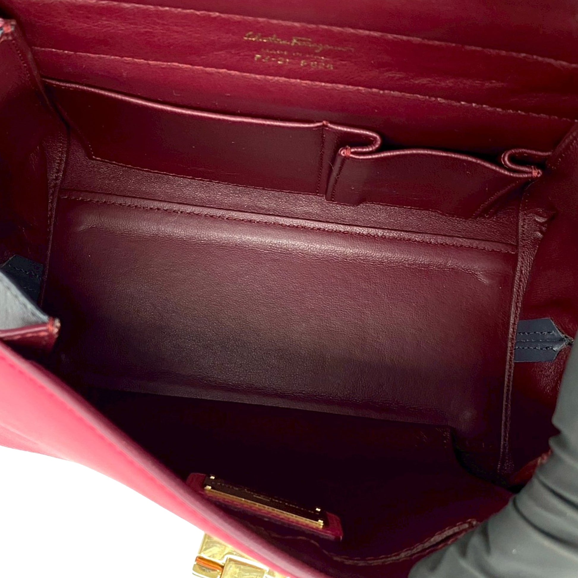 Ferragamo Small Tricolor Leather Gancini Sofia Satchel