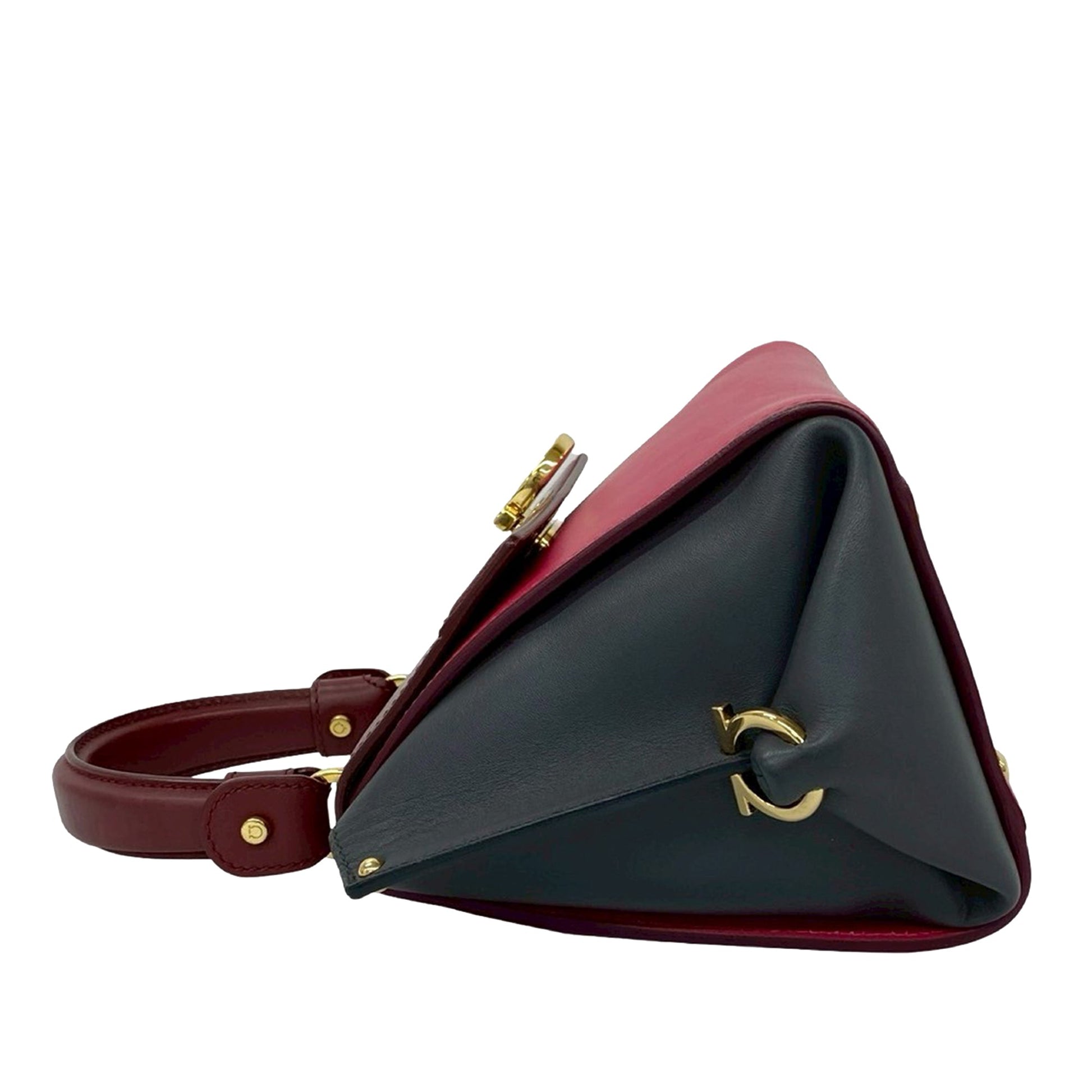 Ferragamo Small Tricolor Leather Gancini Sofia Satchel