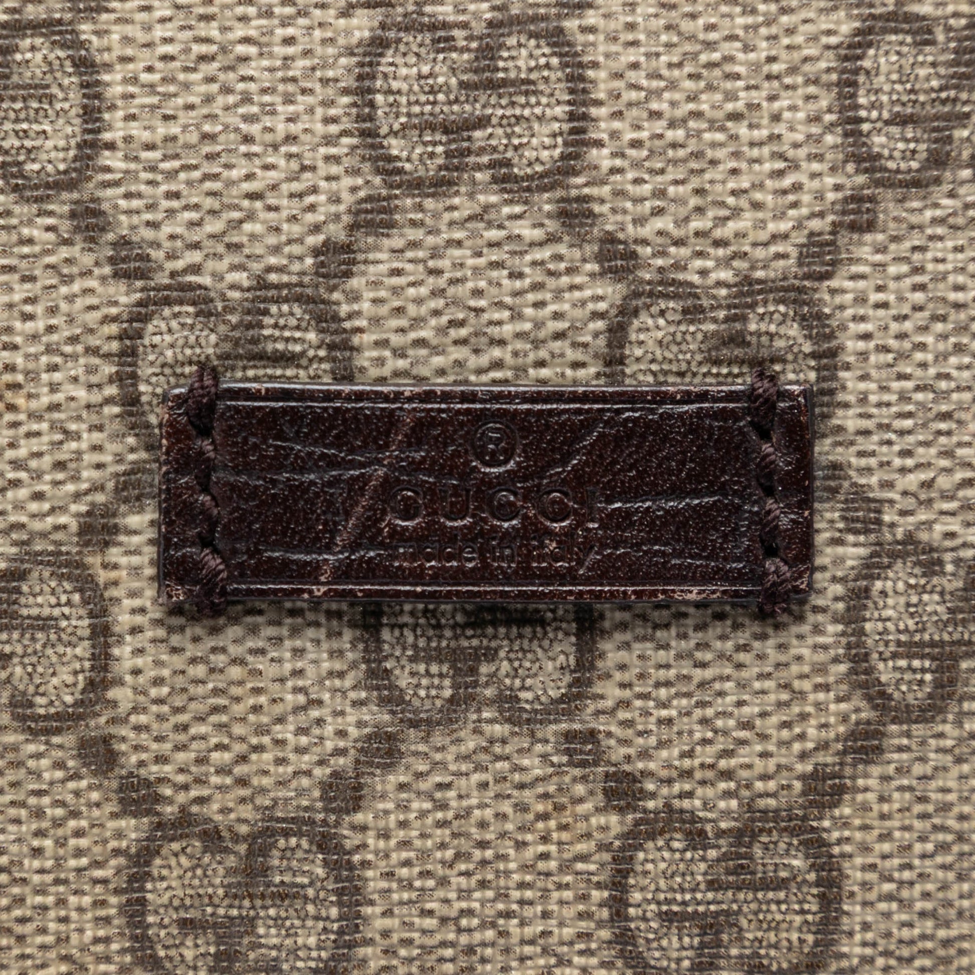 Gucci Large GG Supreme Double Buckle Flap Messenger Bag