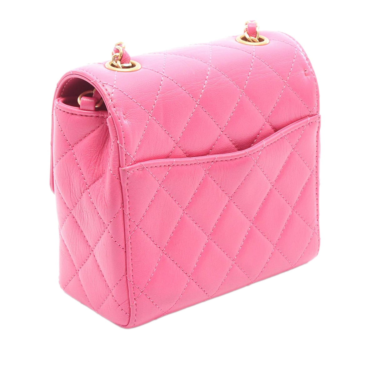Chanel Small CC Quilted Calfskin Flap — Pink