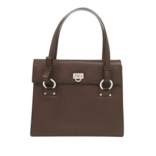 Ferragamo Leather Gancini Ribbon Handbag
