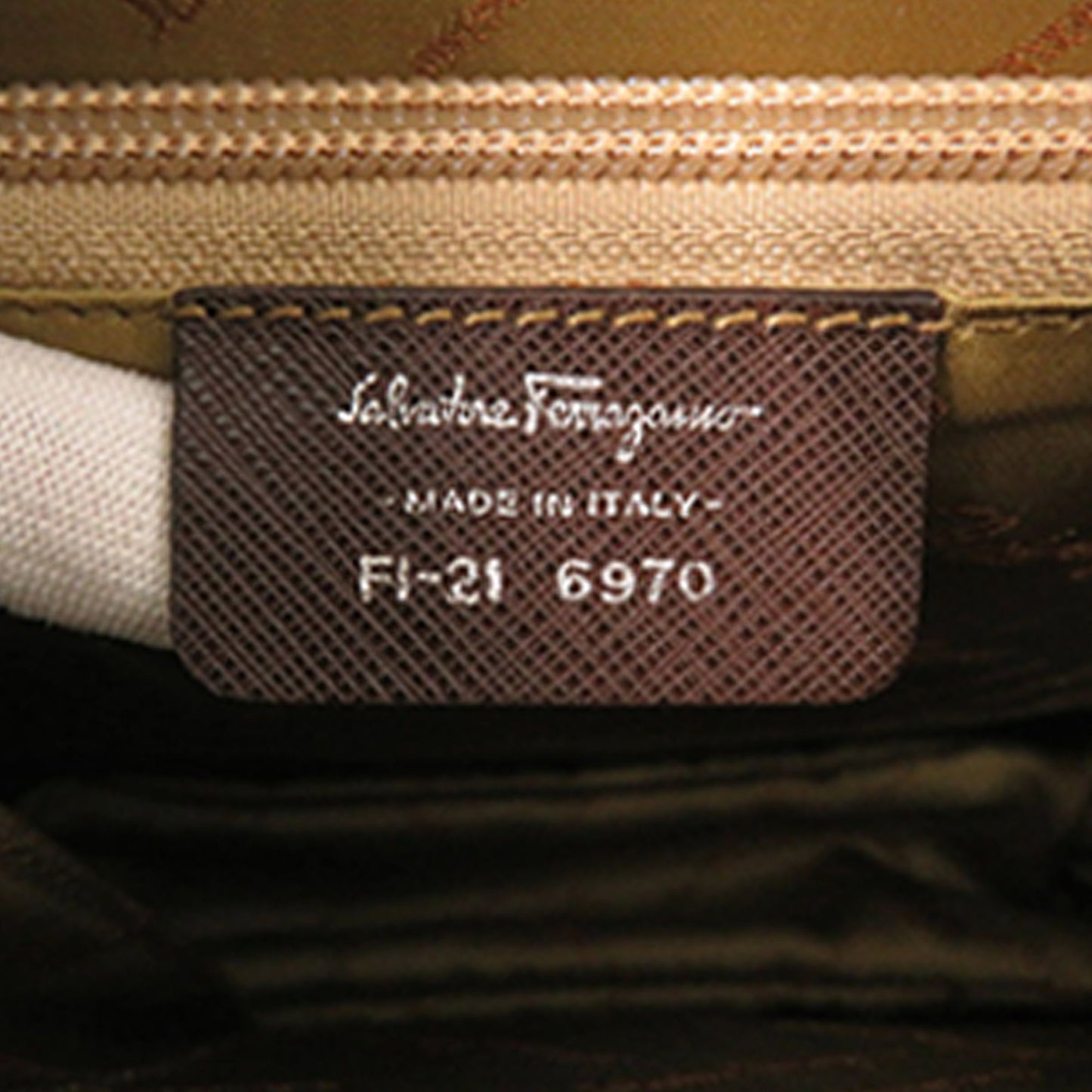 Ferragamo Leather Gancini Ribbon Handbag