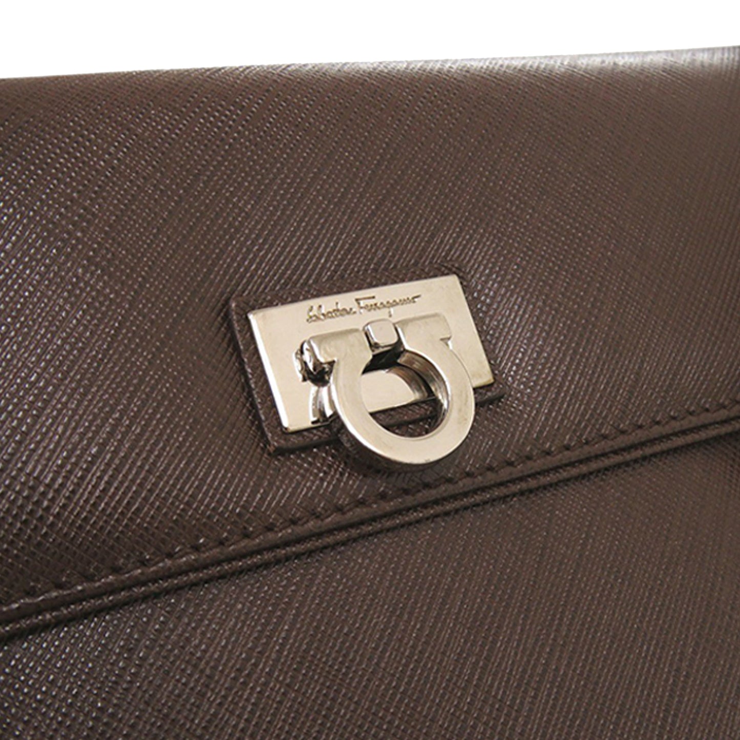 Ferragamo Leather Gancini Ribbon Handbag