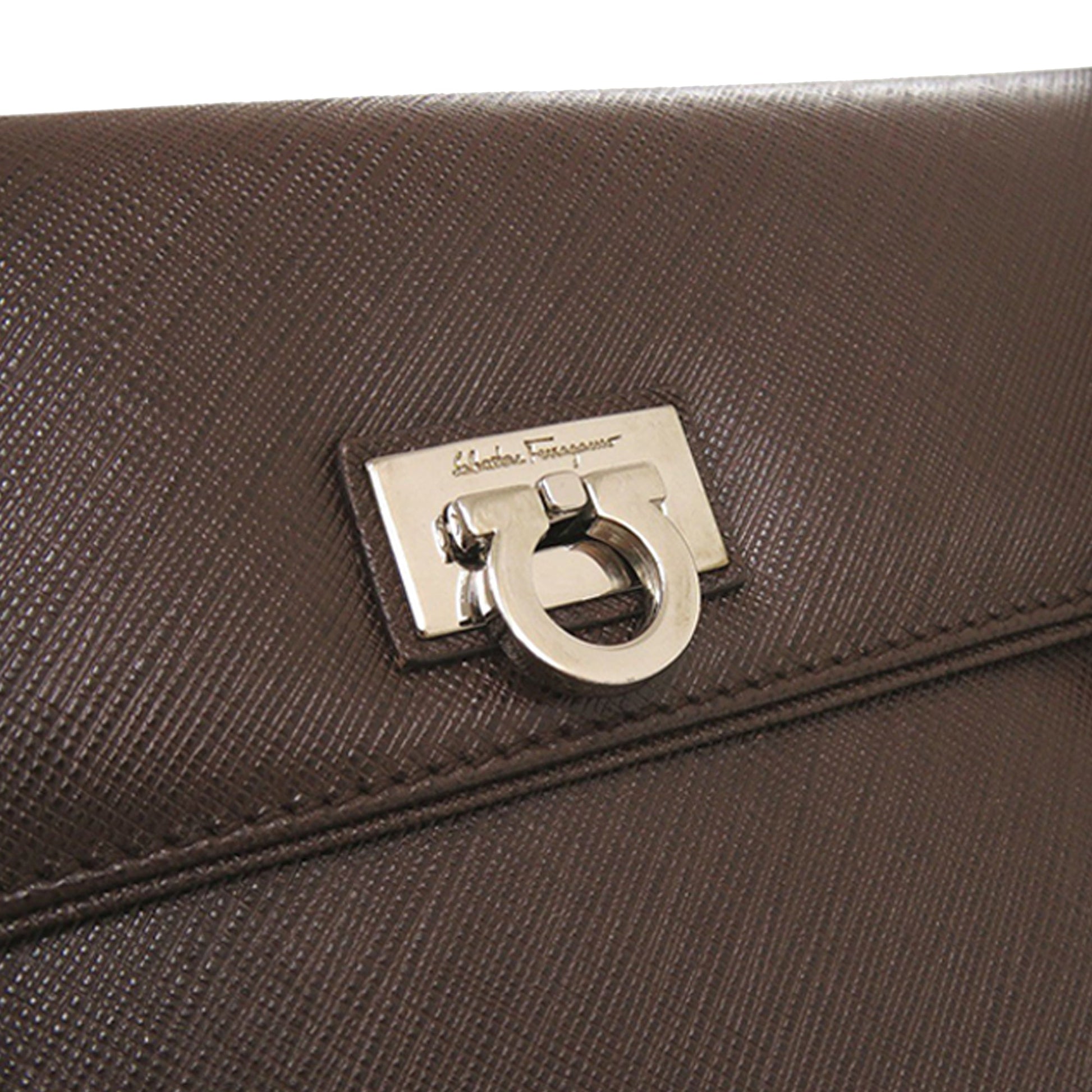 Ferragamo Leather Gancini Ribbon Handbag