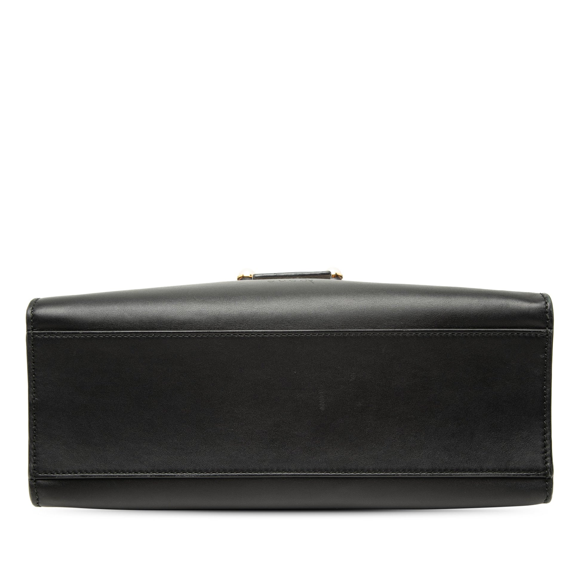 Gucci Small Bicolor Calfskin Bamboo Buckle Web Top Handle Bag