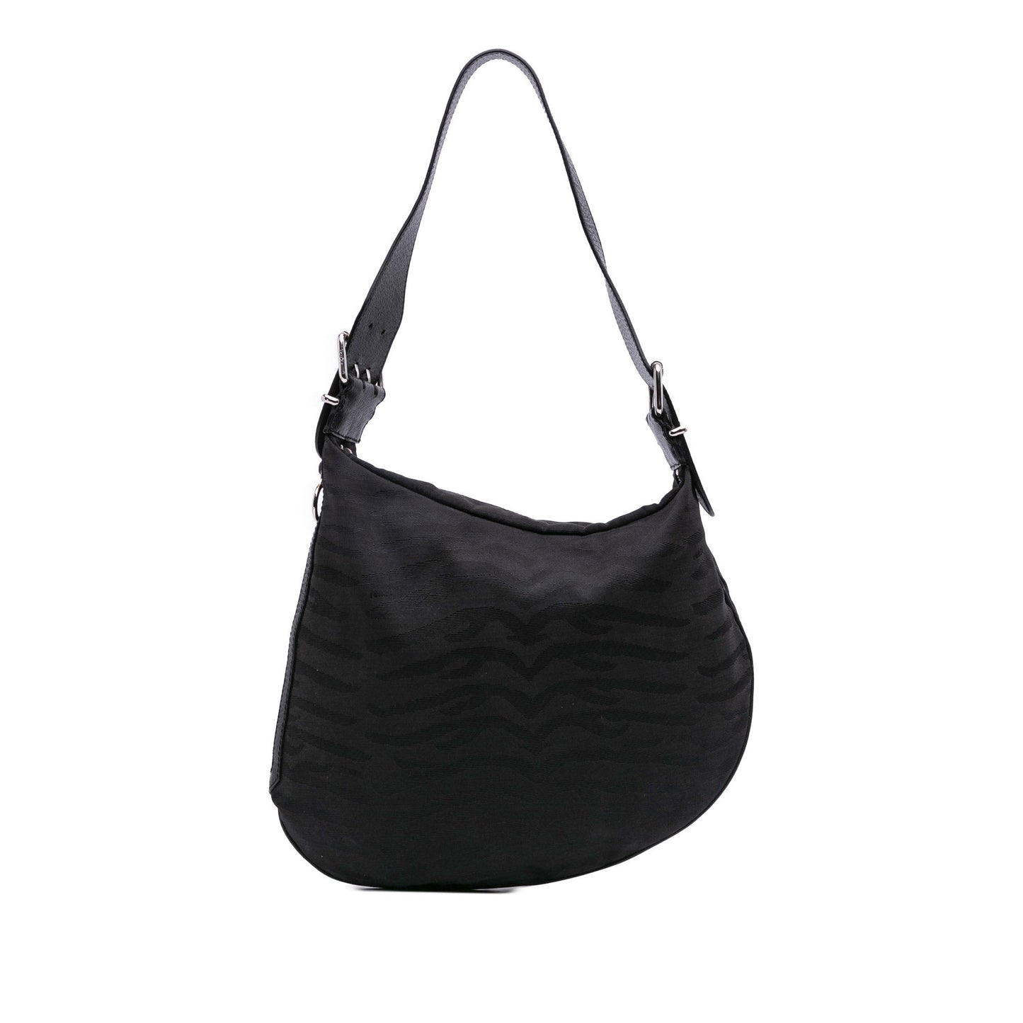 Fendi Zebra Print Canvas Oyster Hobo