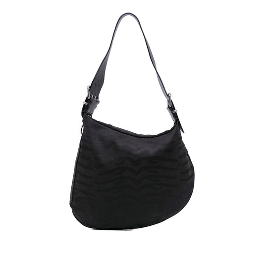 Fendi Zebra Print Canvas Oyster Hobo