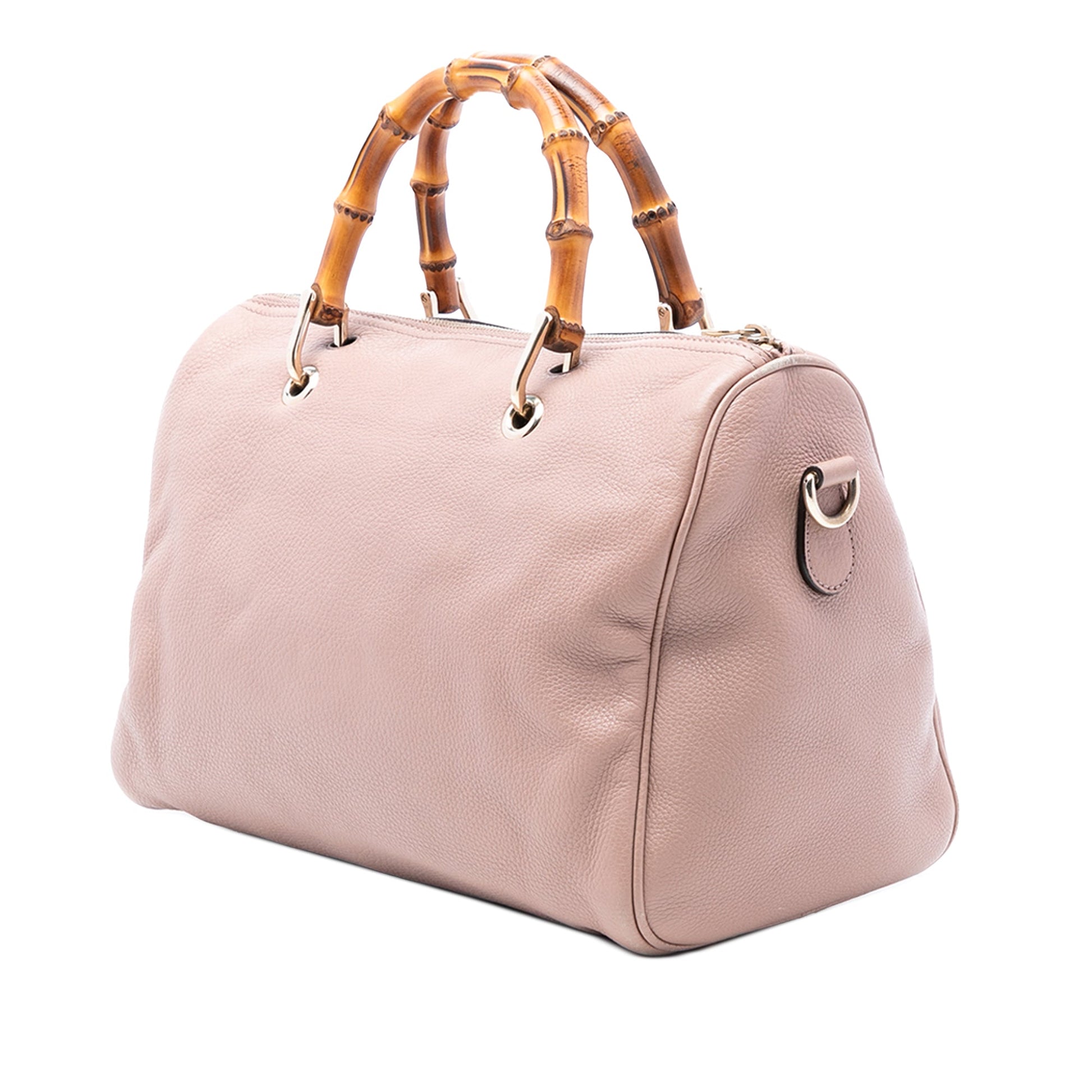 Gucci Medium Calfskin Bamboo Shopper Boston Bag