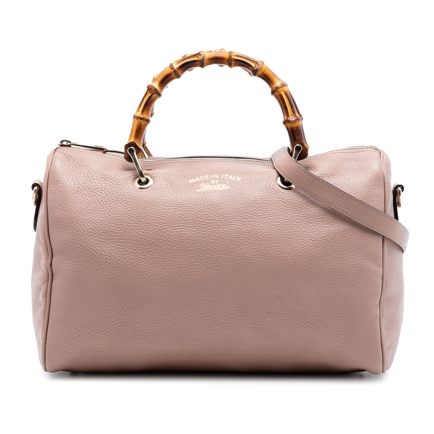 Gucci Medium Calfskin Bamboo Shopper Boston Bag