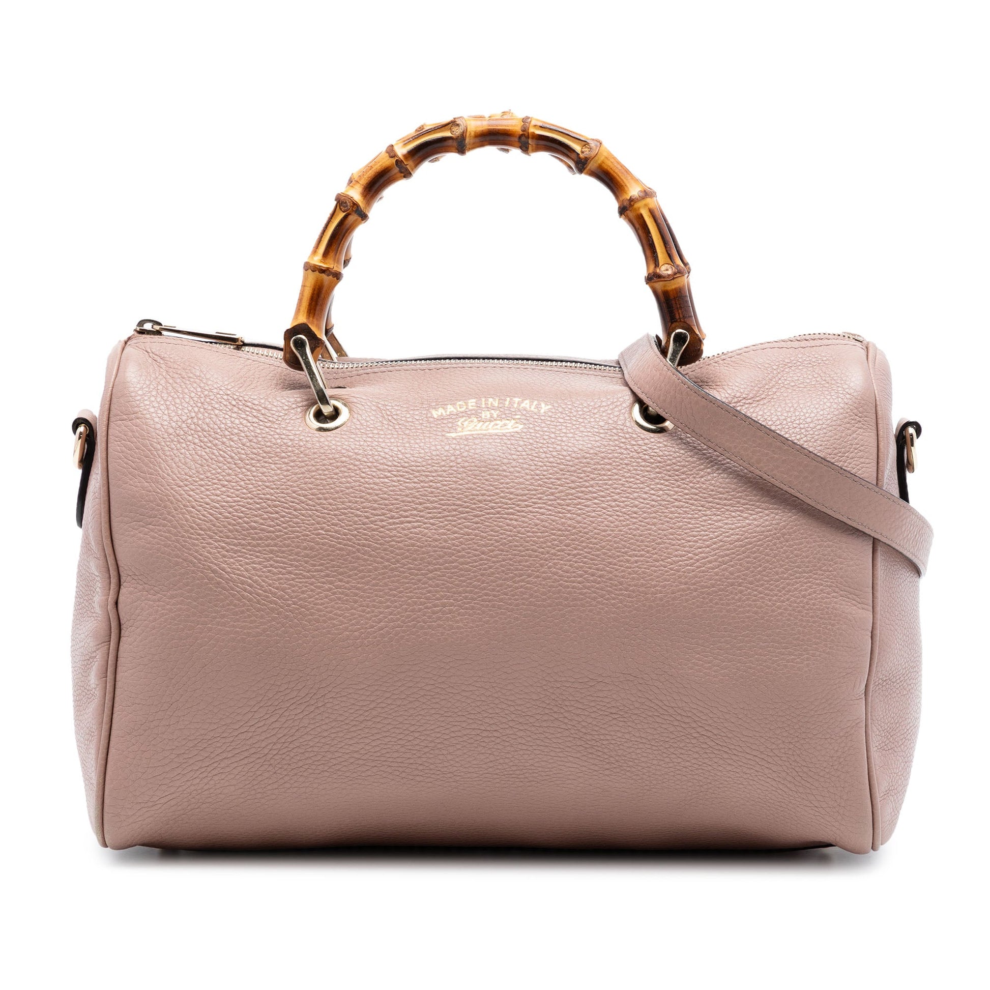 Gucci Medium Calfskin Bamboo Shopper Boston Bag