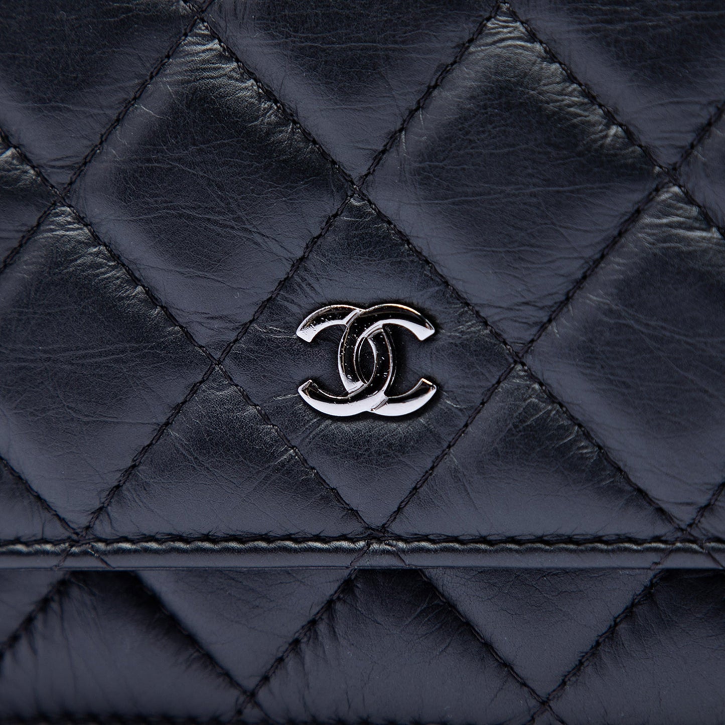 Chanel CC Quilted Aged Calfskin Tassel Wallet On Chain