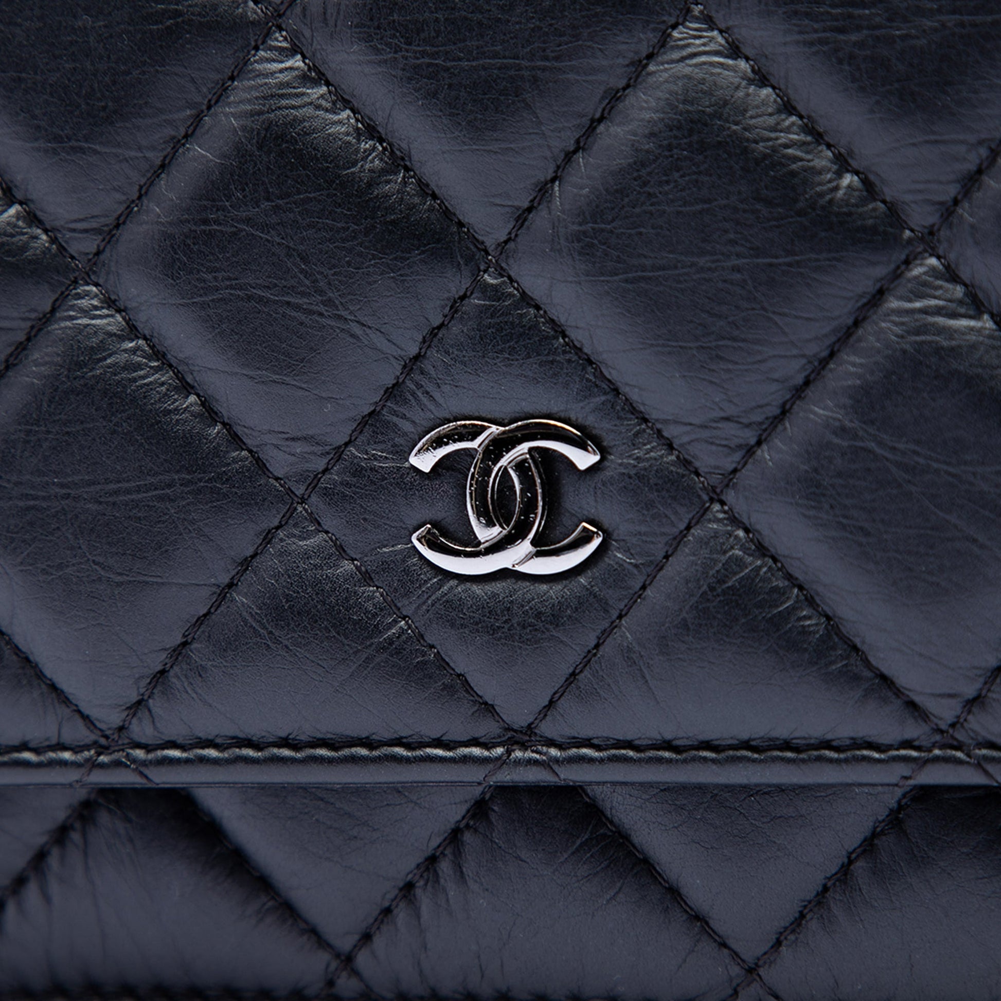 Chanel CC Quilted Aged Calfskin Tassel Wallet On Chain