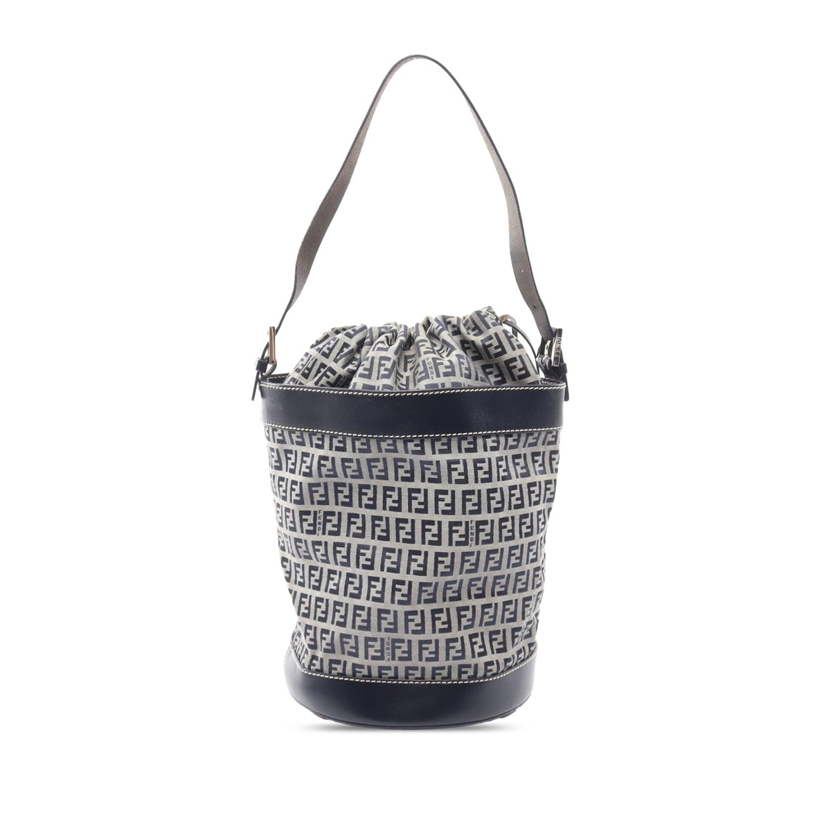 Fendi Zucchino Canvas Bucket Bag — Gray