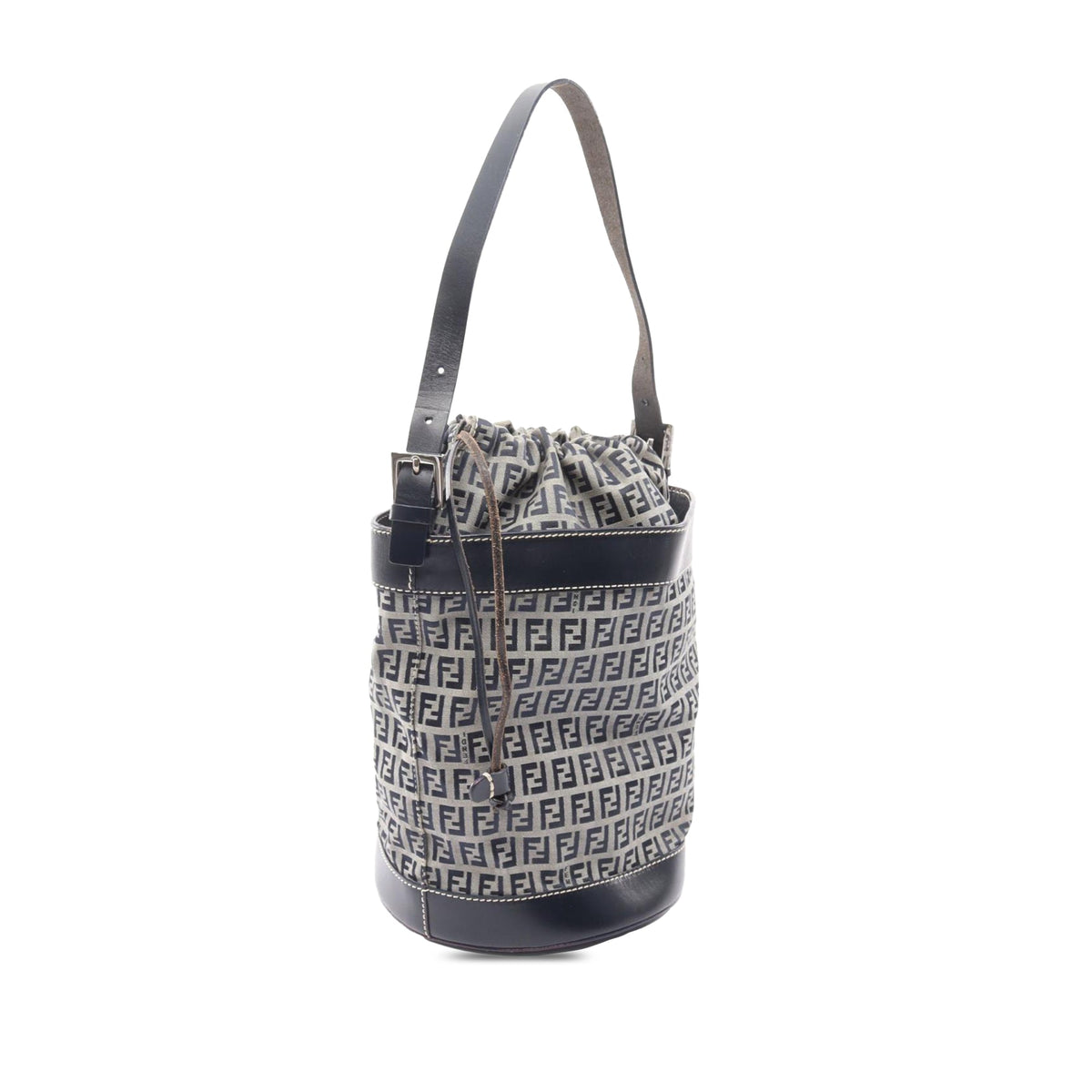 Fendi Zucchino Canvas Bucket Bag — Gray