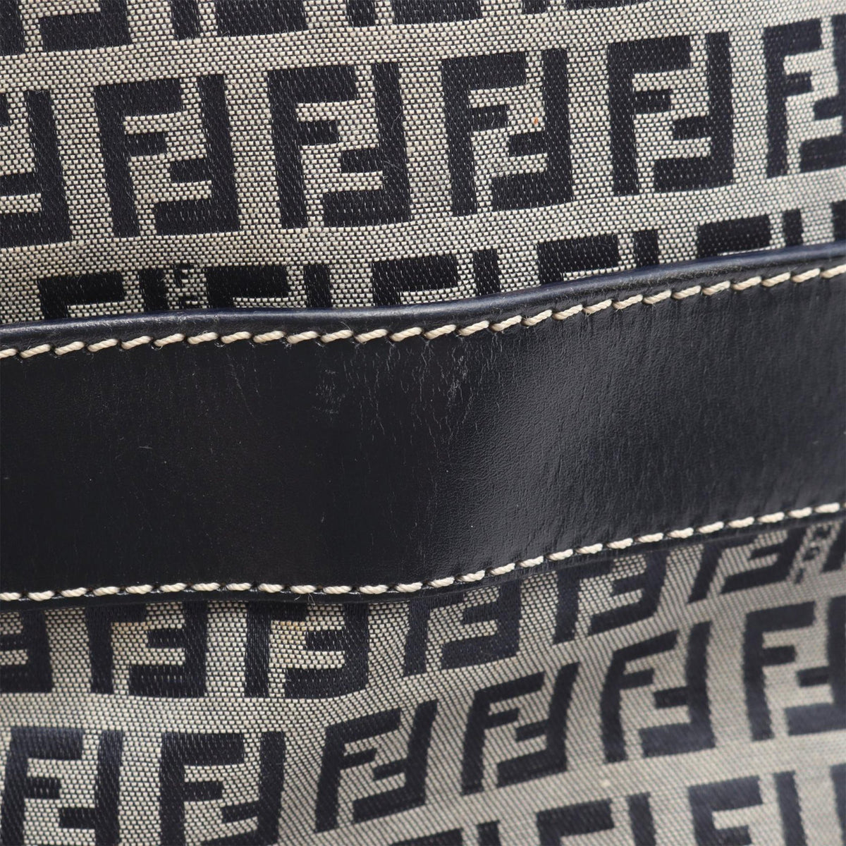 Fendi Zucchino Canvas Bucket Bag — Gray