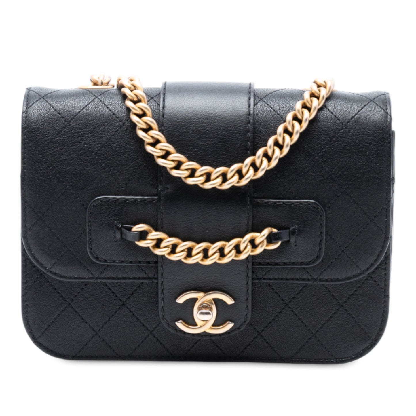 Chanel Quilted Calfskin Front Chain Flap