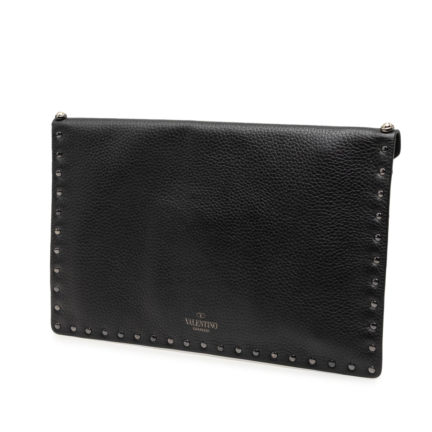 Valentino Grained Calfskin Rockstud Envelope Clutch