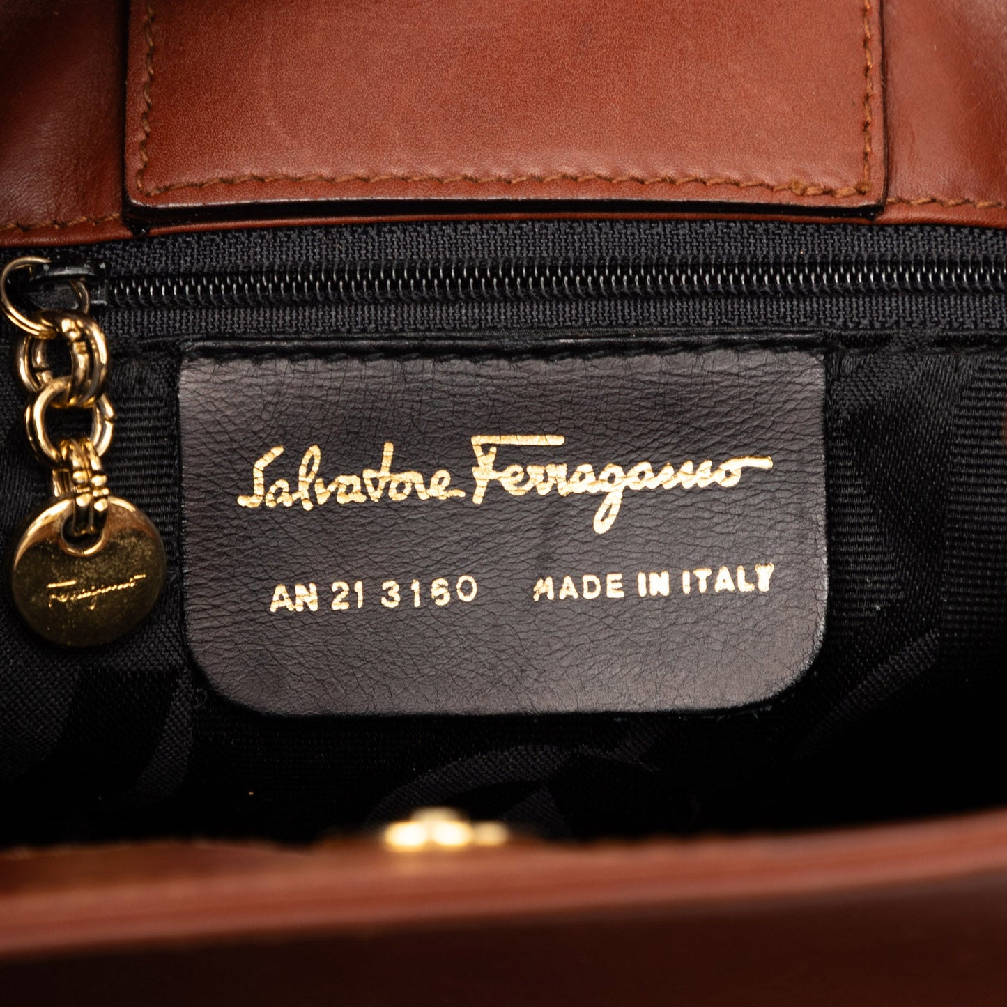Leather Double Gancini Bucket Bag