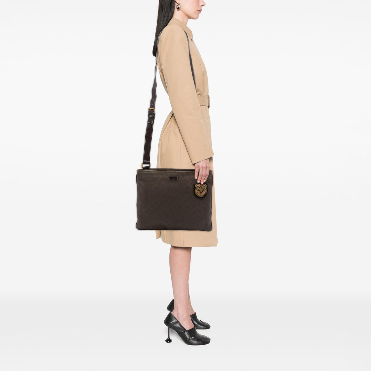 Gucci GG Canvas Crossbody — Brown