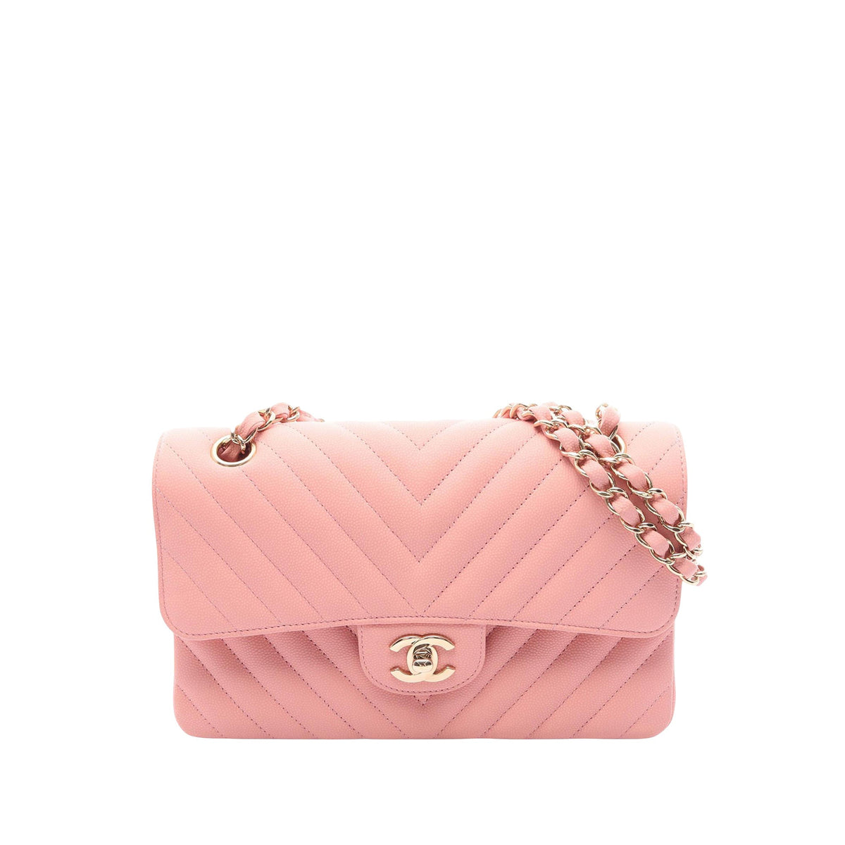 Chanel Small Classic Chevron Caviar Double Flap