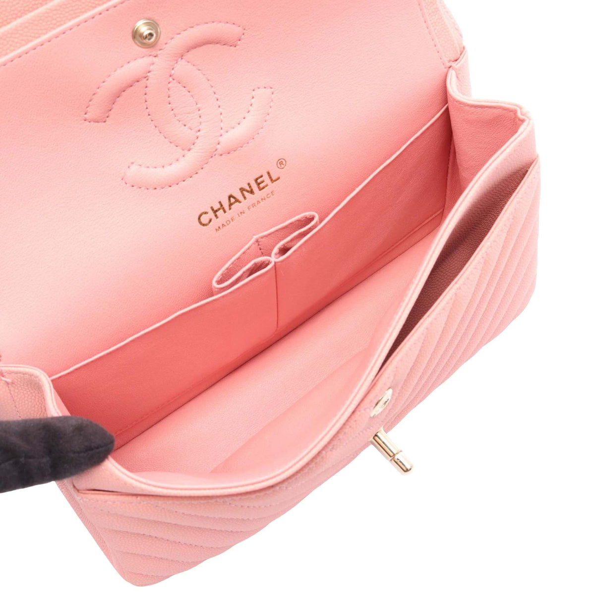 Chanel Small Classic Chevron Caviar Double Flap