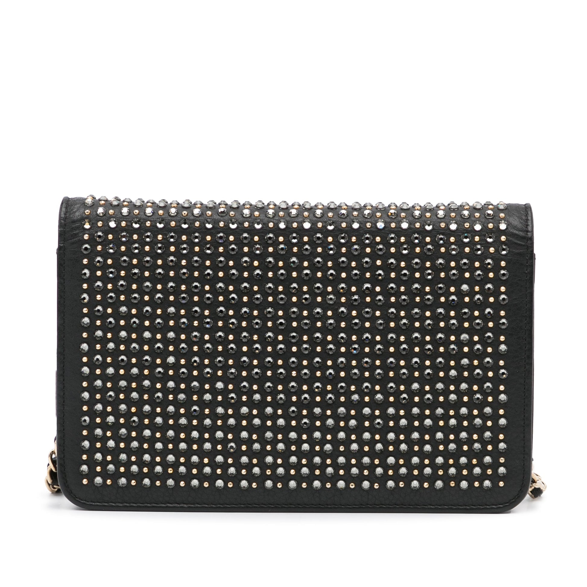 Chanel Studded Leather Wallet on Chain