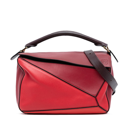 LOEWE Medium Tricolor Calfskin Puzzle Satchel