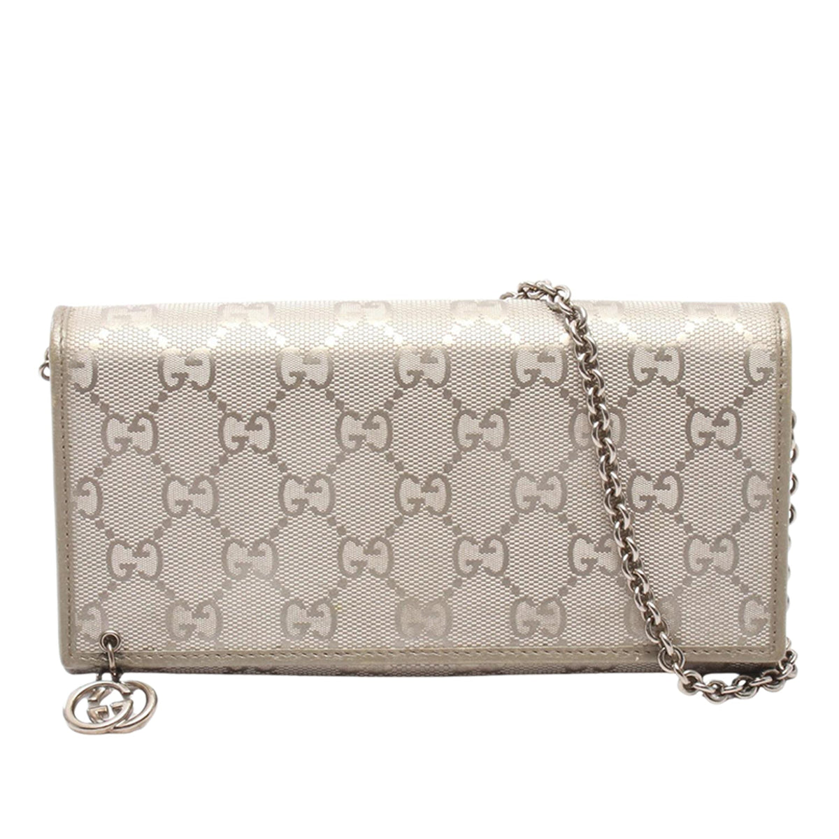 Gucci GG Imprime Wallet On Chain — Gold