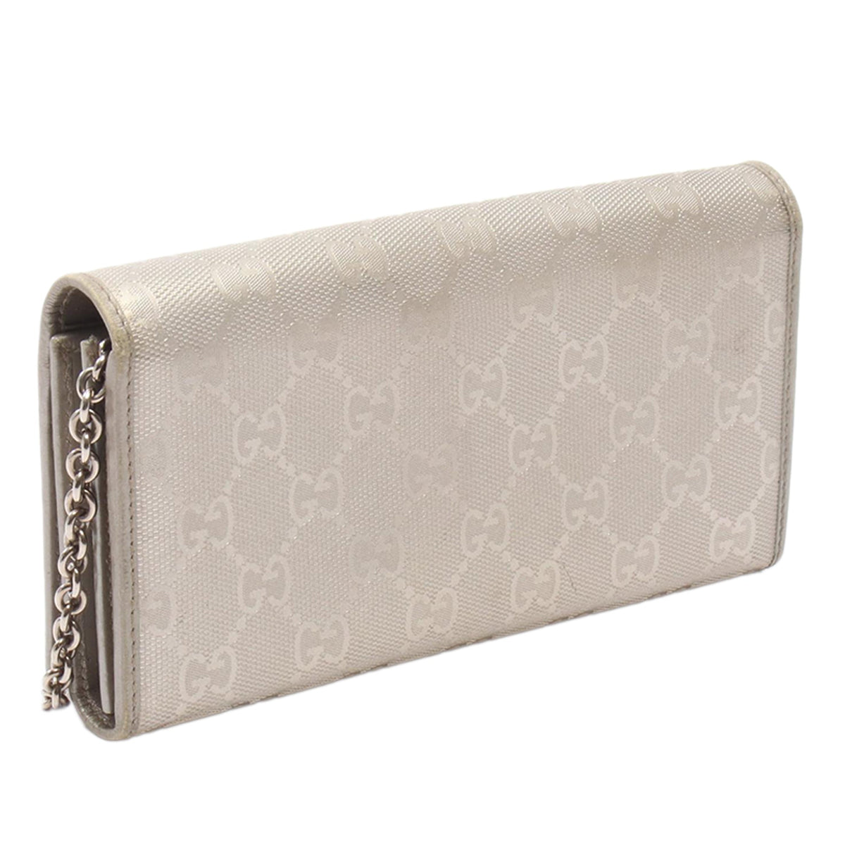 Gucci GG Imprime Wallet On Chain — Gold