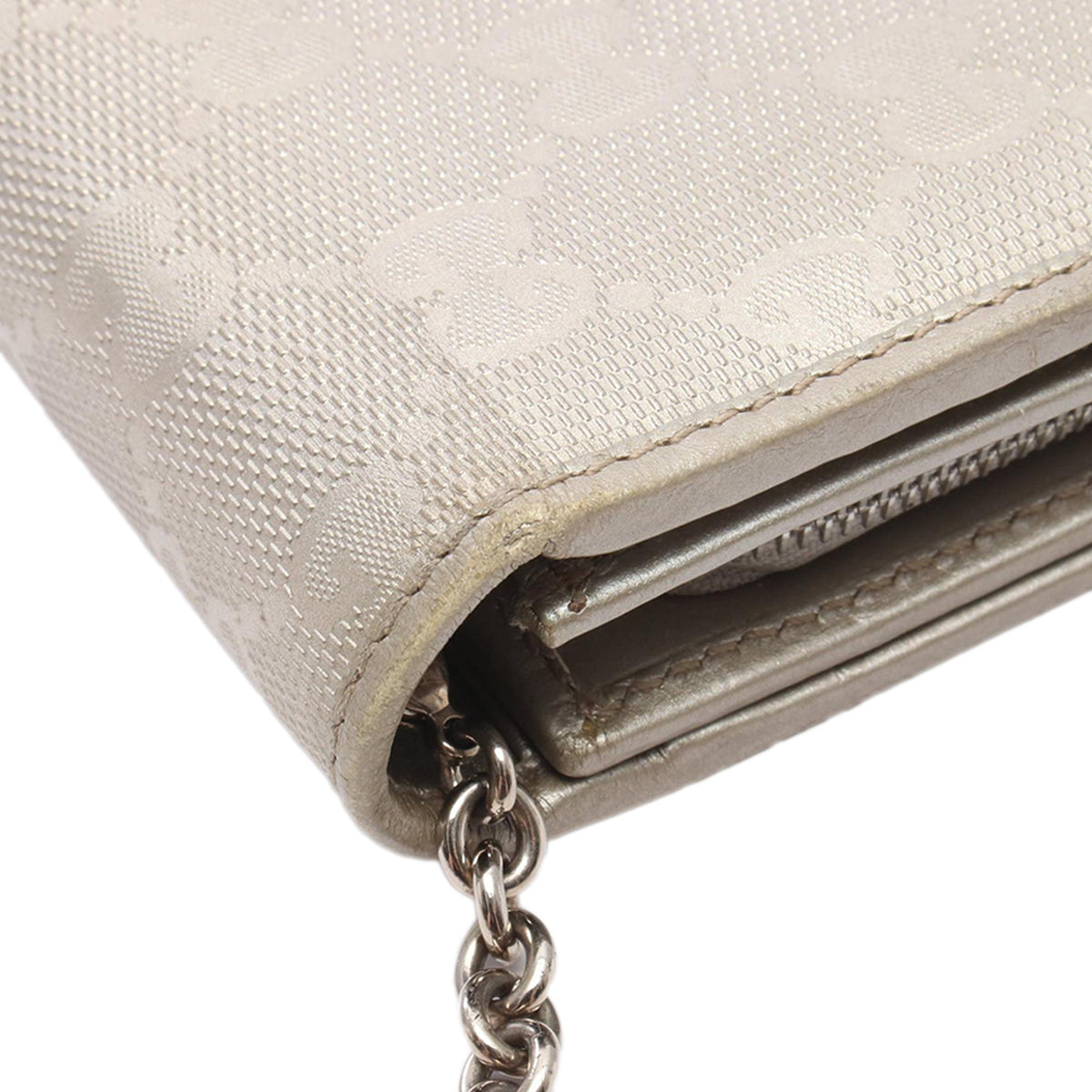 Gucci GG Imprime Wallet On Chain — Gold