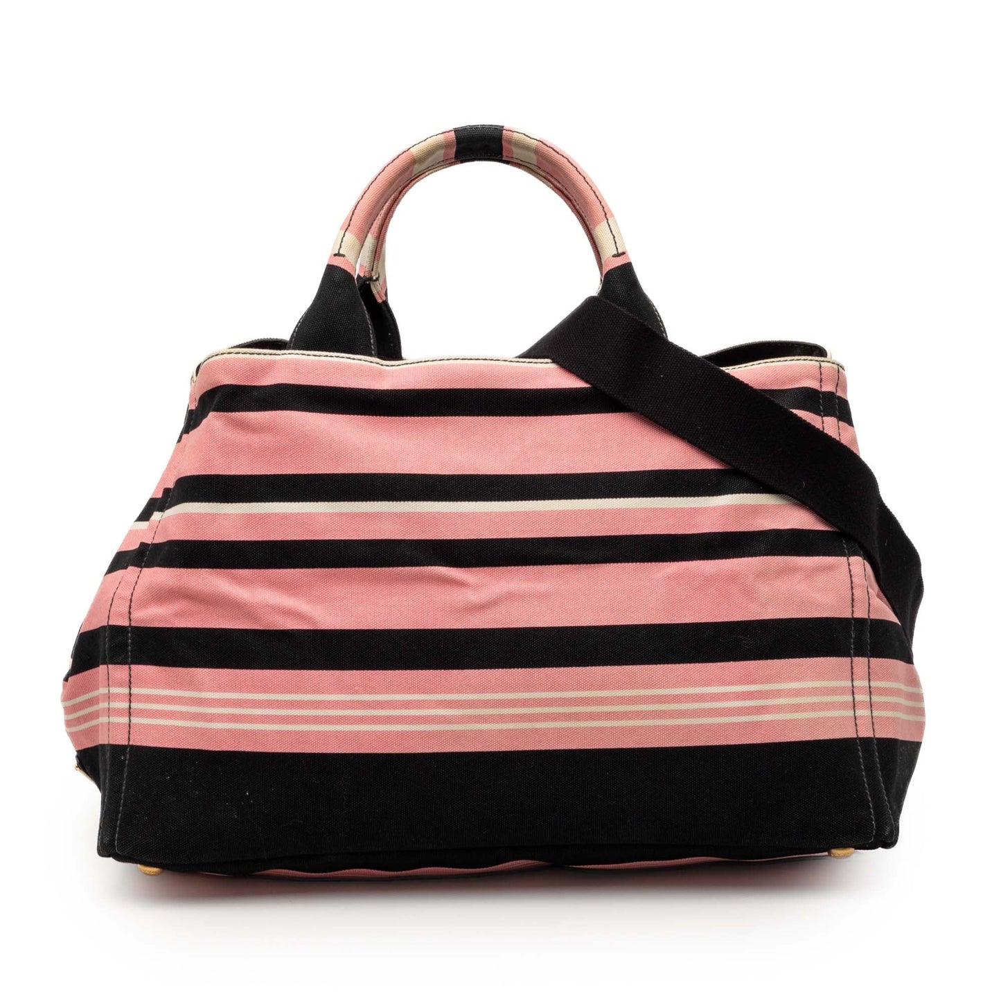 Prada Large Canvas Canapa Righe Striped Satchel