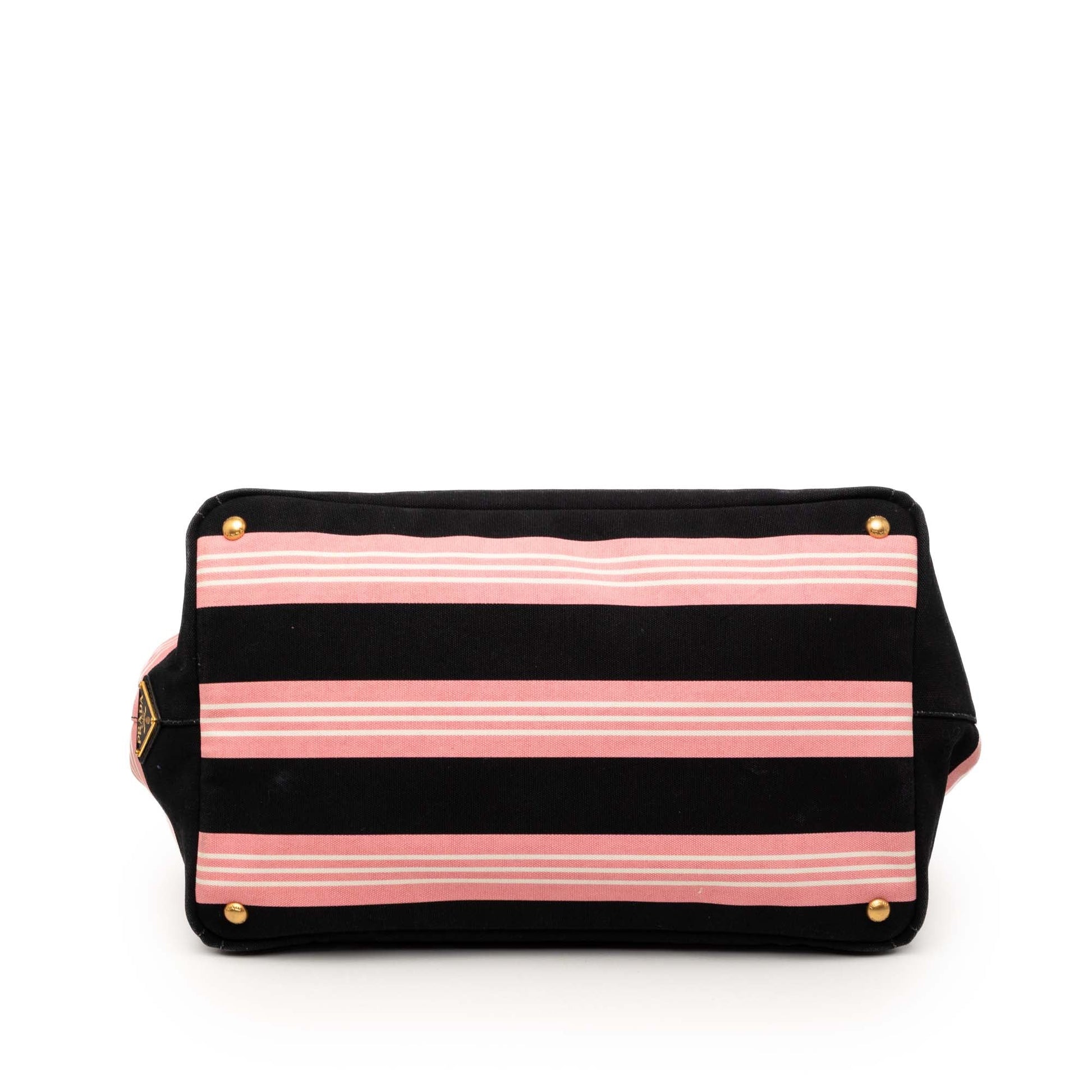 Prada Large Canvas Canapa Righe Striped Satchel