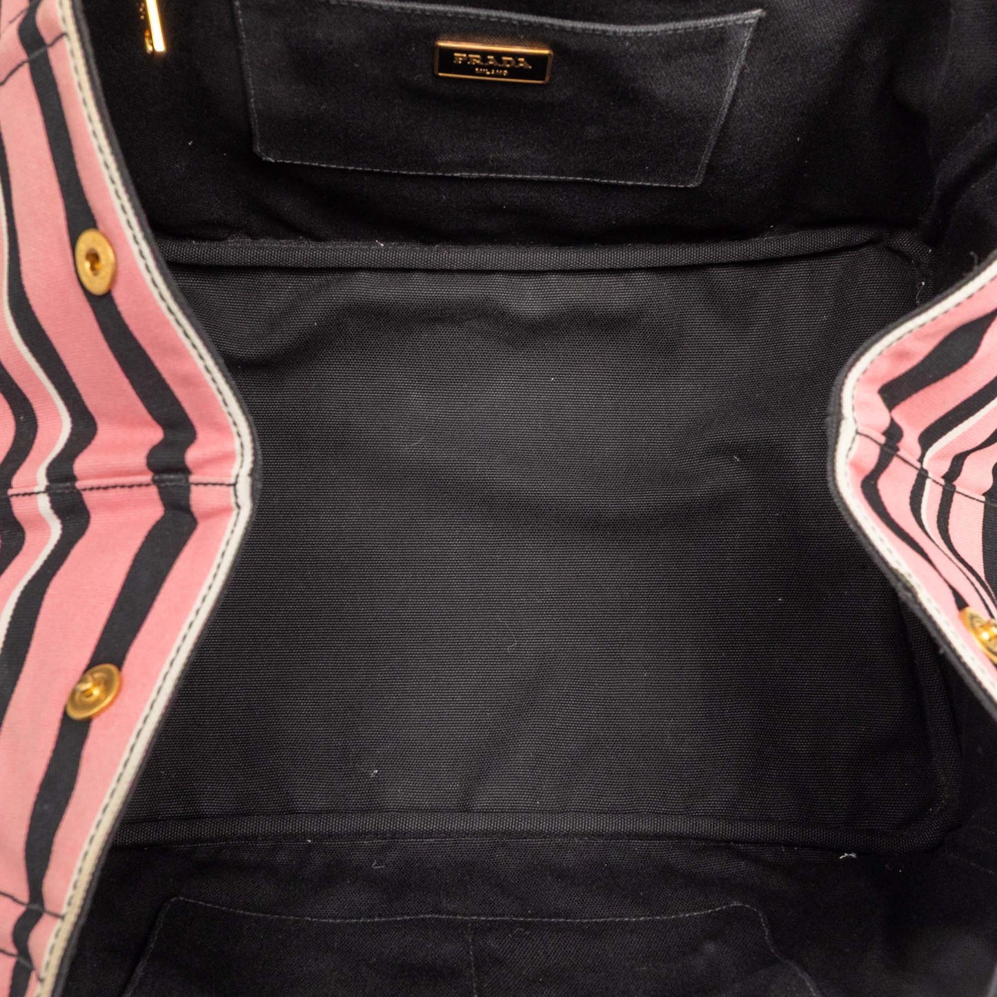 Prada Large Canvas Canapa Righe Striped Satchel