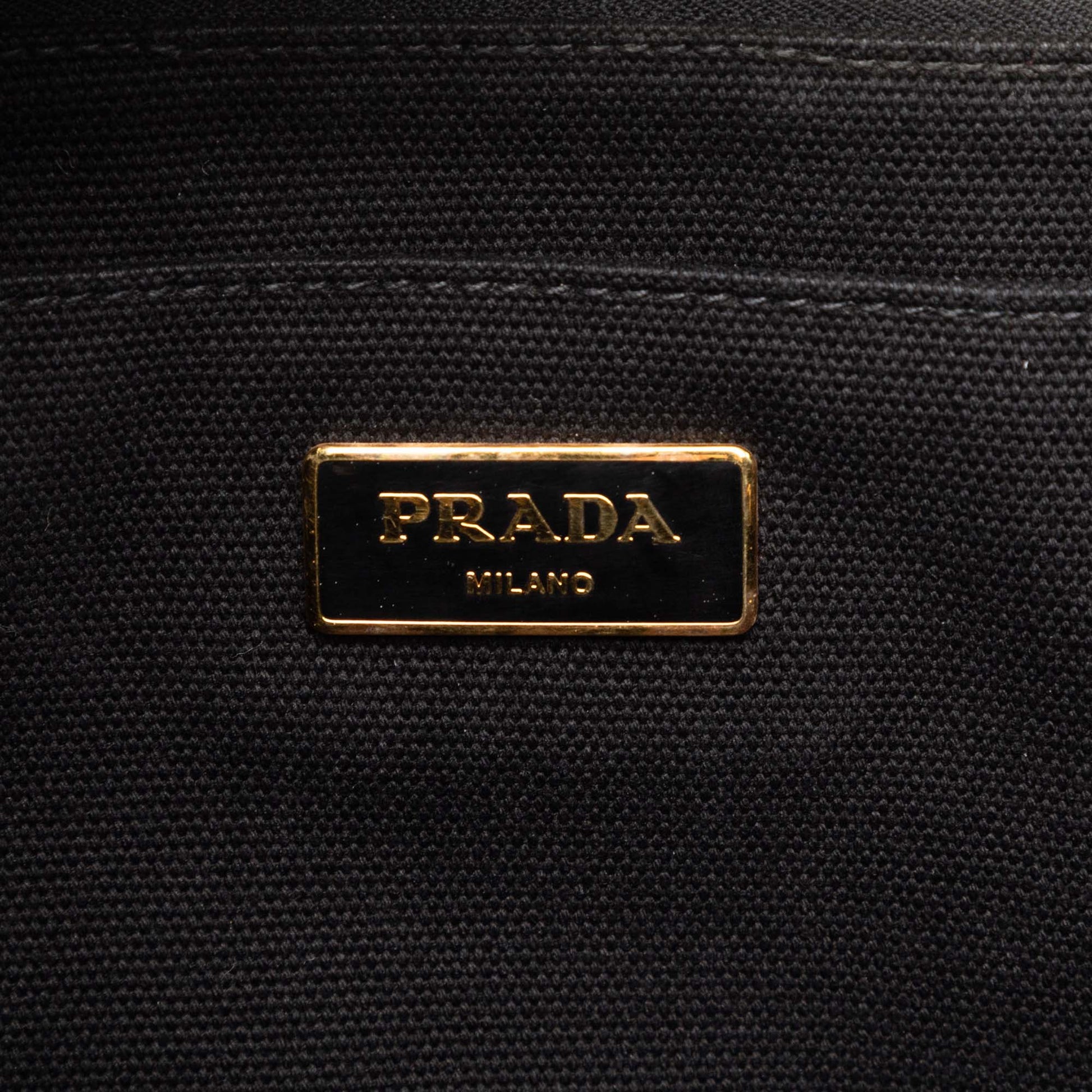 Prada Large Canvas Canapa Righe Striped Satchel