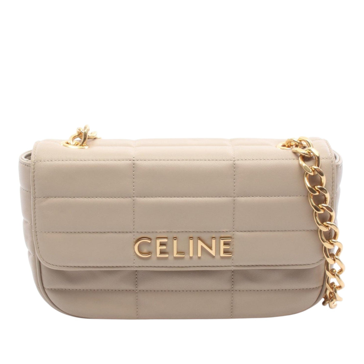 Celine Matelasse Goatskin Monochrome Chain Shoulder Bag