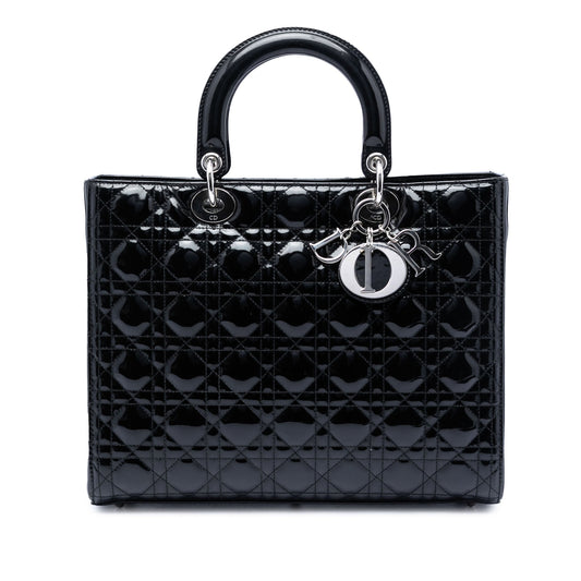 Dior Large Patent Cannage Lady Dior