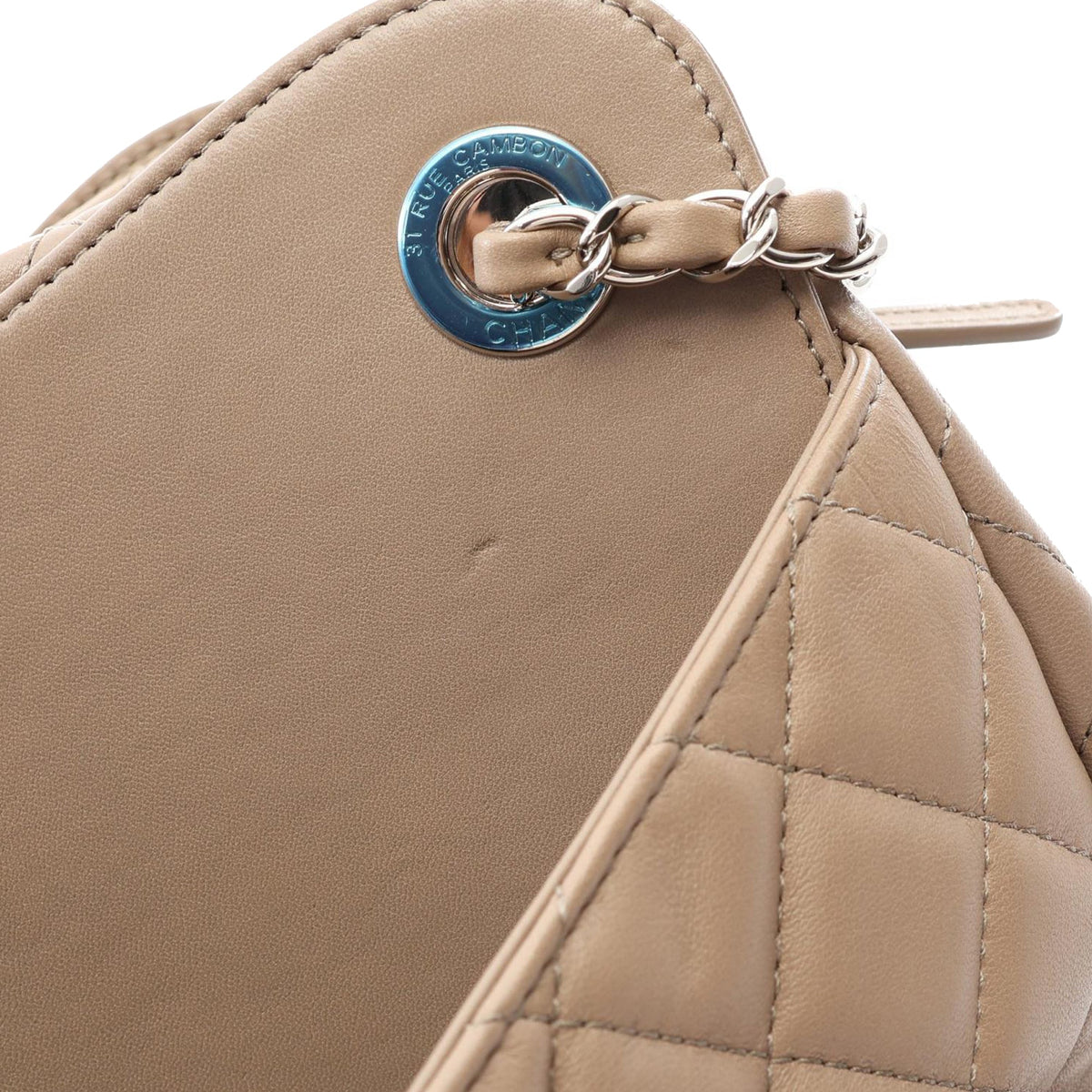 Chanel Large Quilted Lambskin 7 Tote — Beige