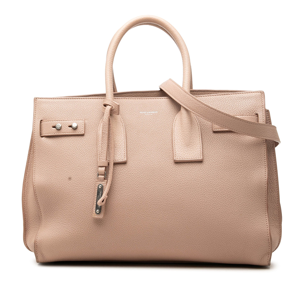 Saint Laurent Small Grained Calfskin Supple Sac De Jour Satchel