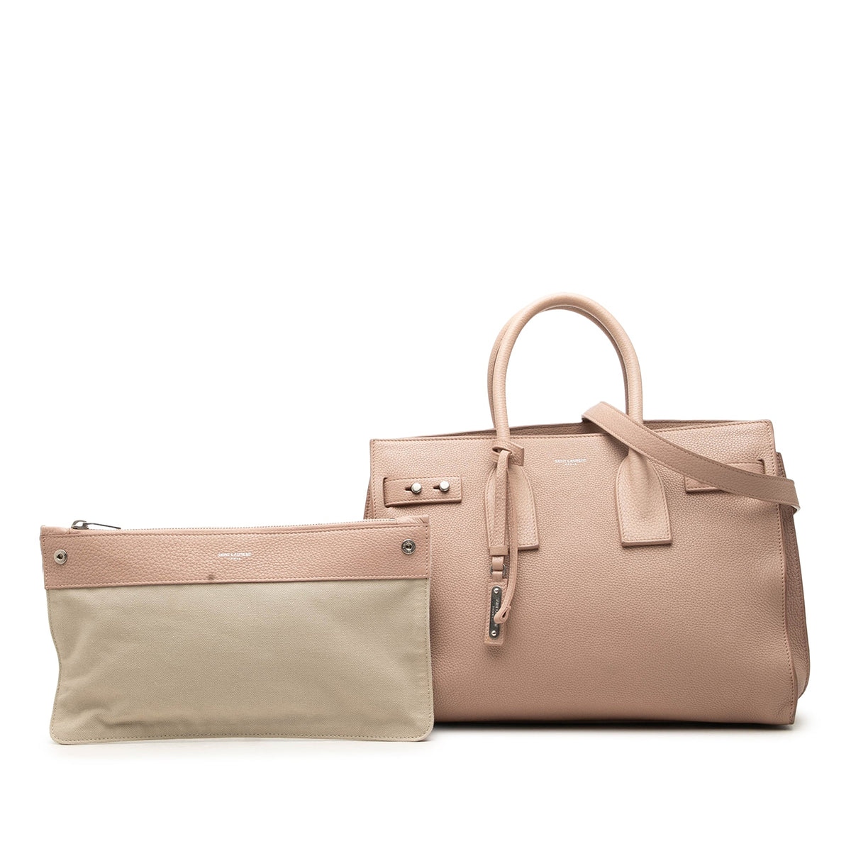 Saint Laurent Small Grained Calfskin Supple Sac De Jour Satchel