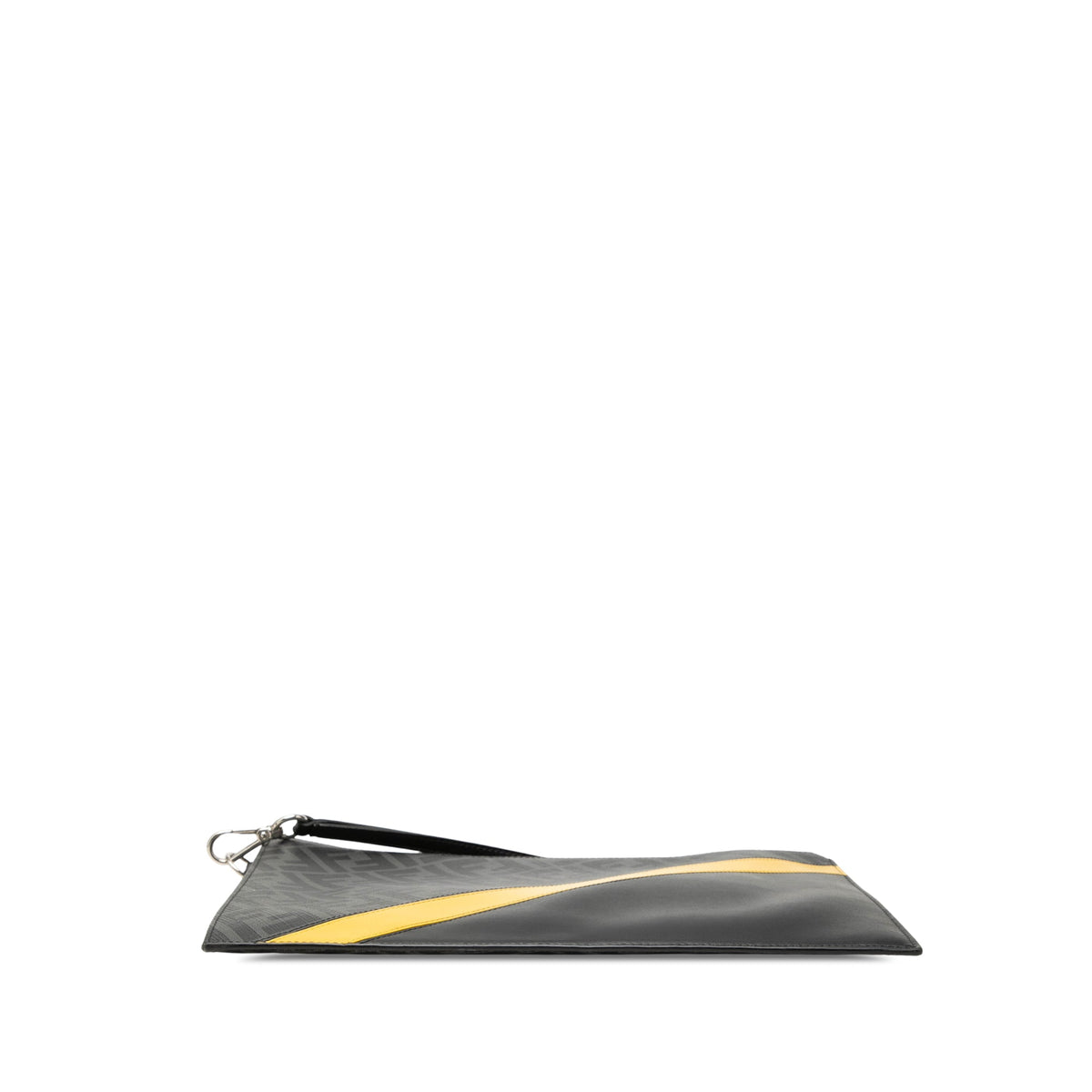 Fendi Zucca Coated Canvas Diagonal Clutch — Black