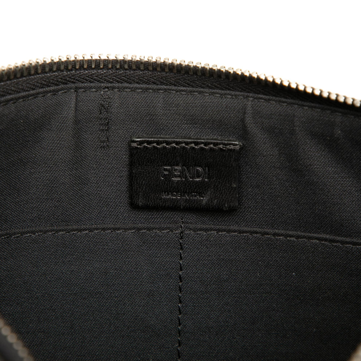 Fendi Zucca Coated Canvas Diagonal Clutch — Black