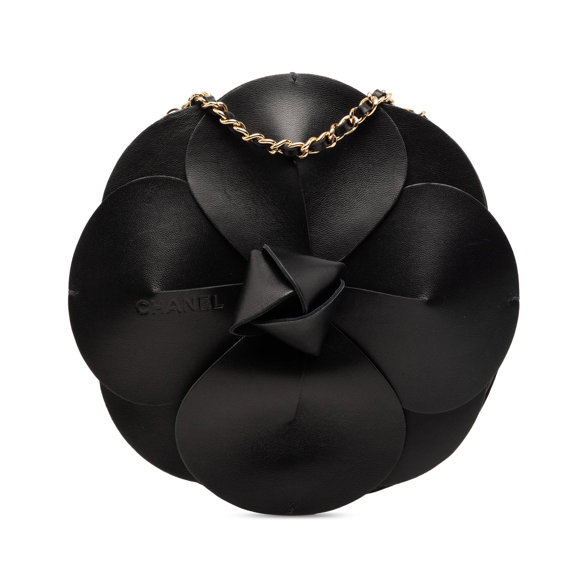 Chanel Lambskin and Satin Camellia Flower Evening Bag
