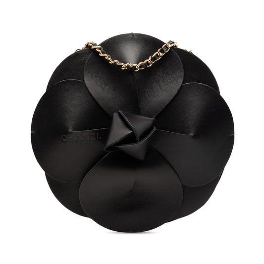 Chanel Lambskin and Satin Camellia Flower Evening Bag