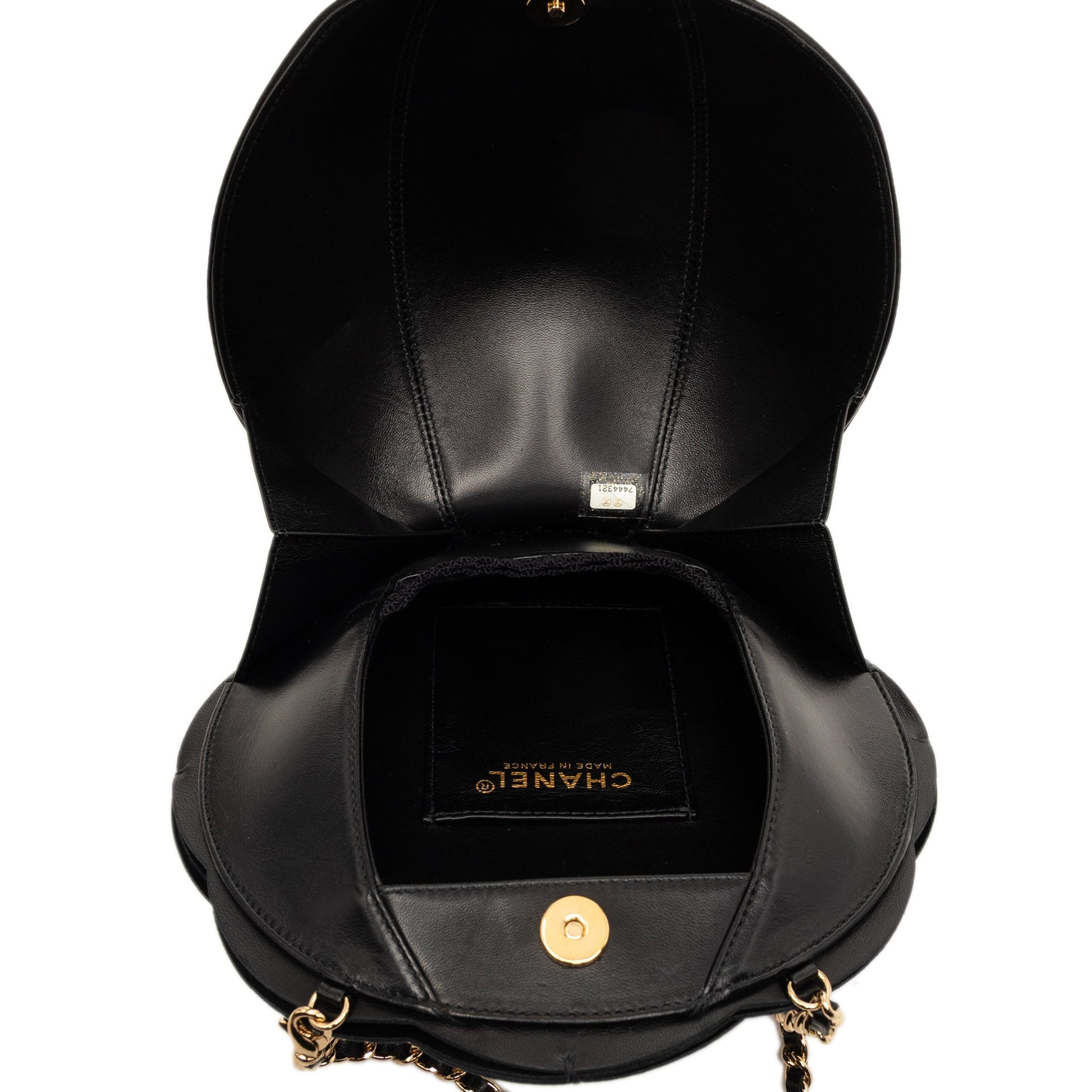 Chanel Lambskin and Satin Camellia Flower Evening Bag