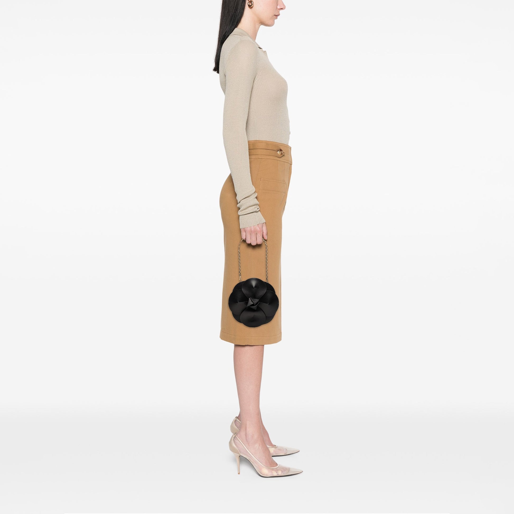 Chanel Lambskin and Satin Camellia Flower Evening Bag