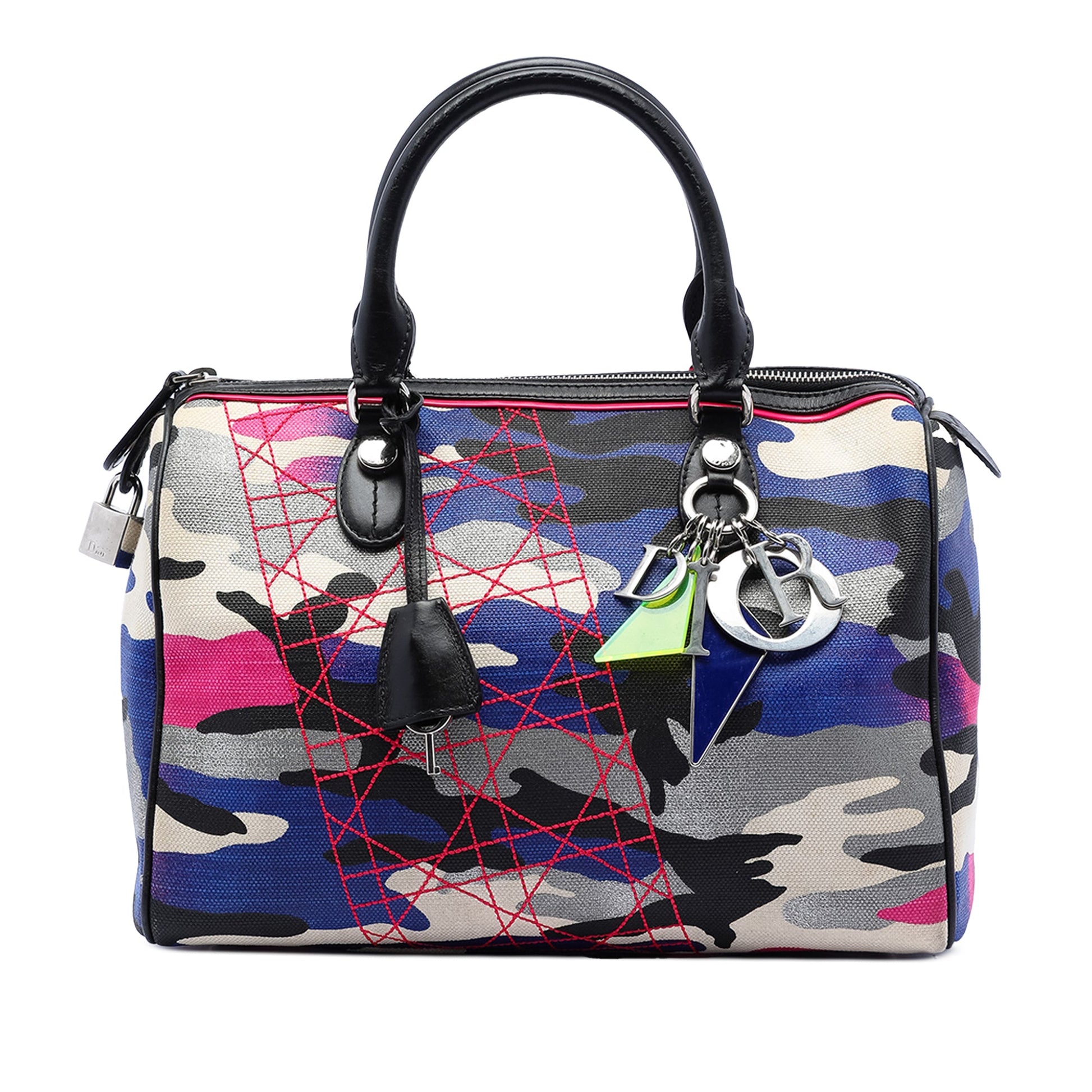 Dior Anselm Reyle Canvas Camouflage Boston Bag