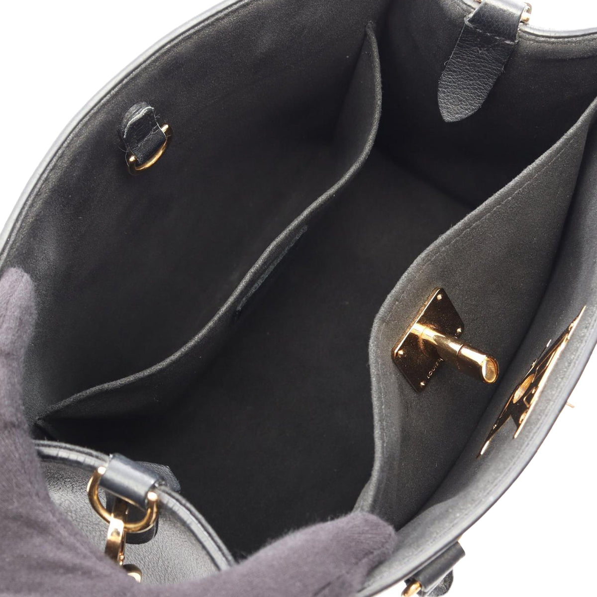 Louis Vuitton Calfskin Lock and Go Tote — Black