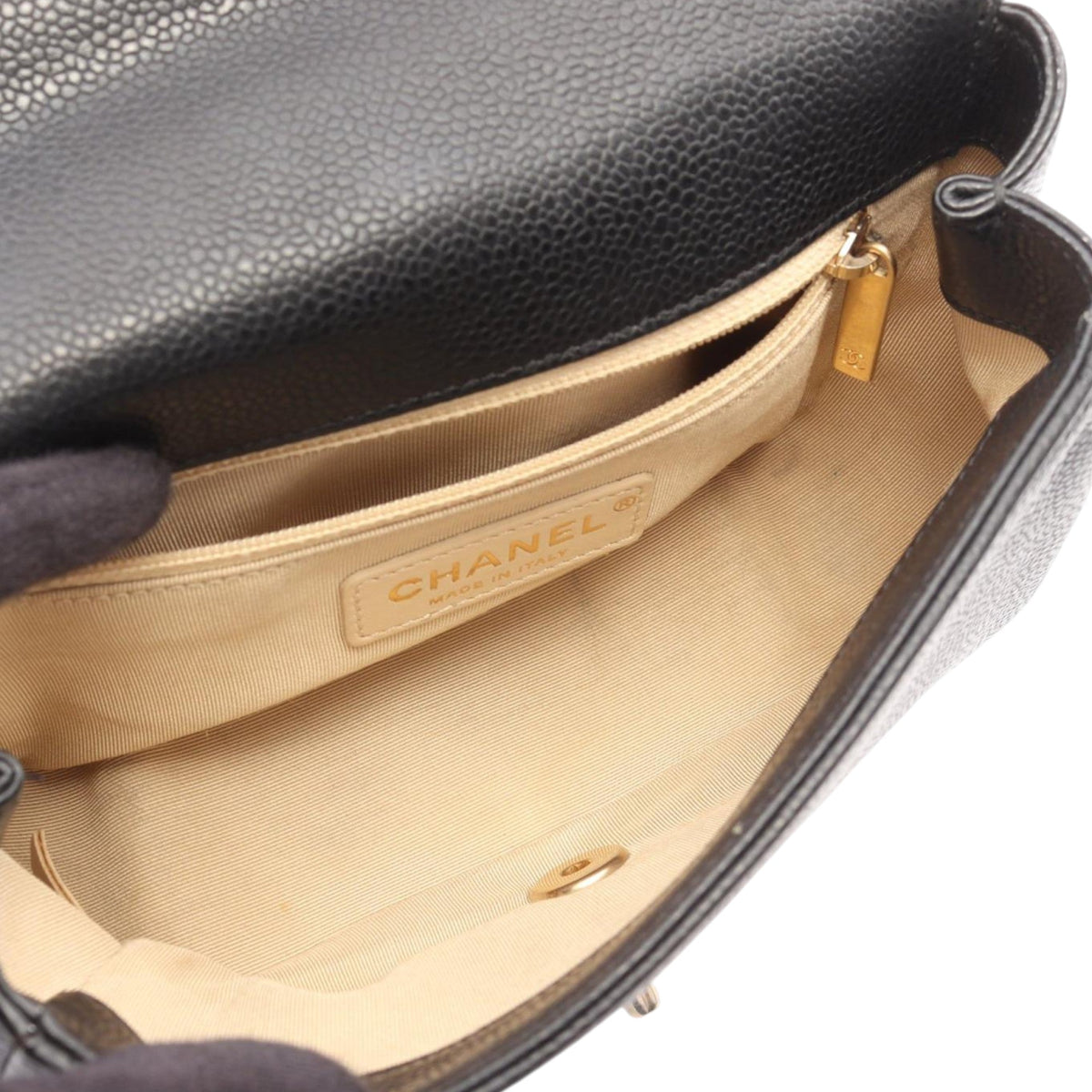 Chanel Mini Quilted Caviar Carry Around Flap