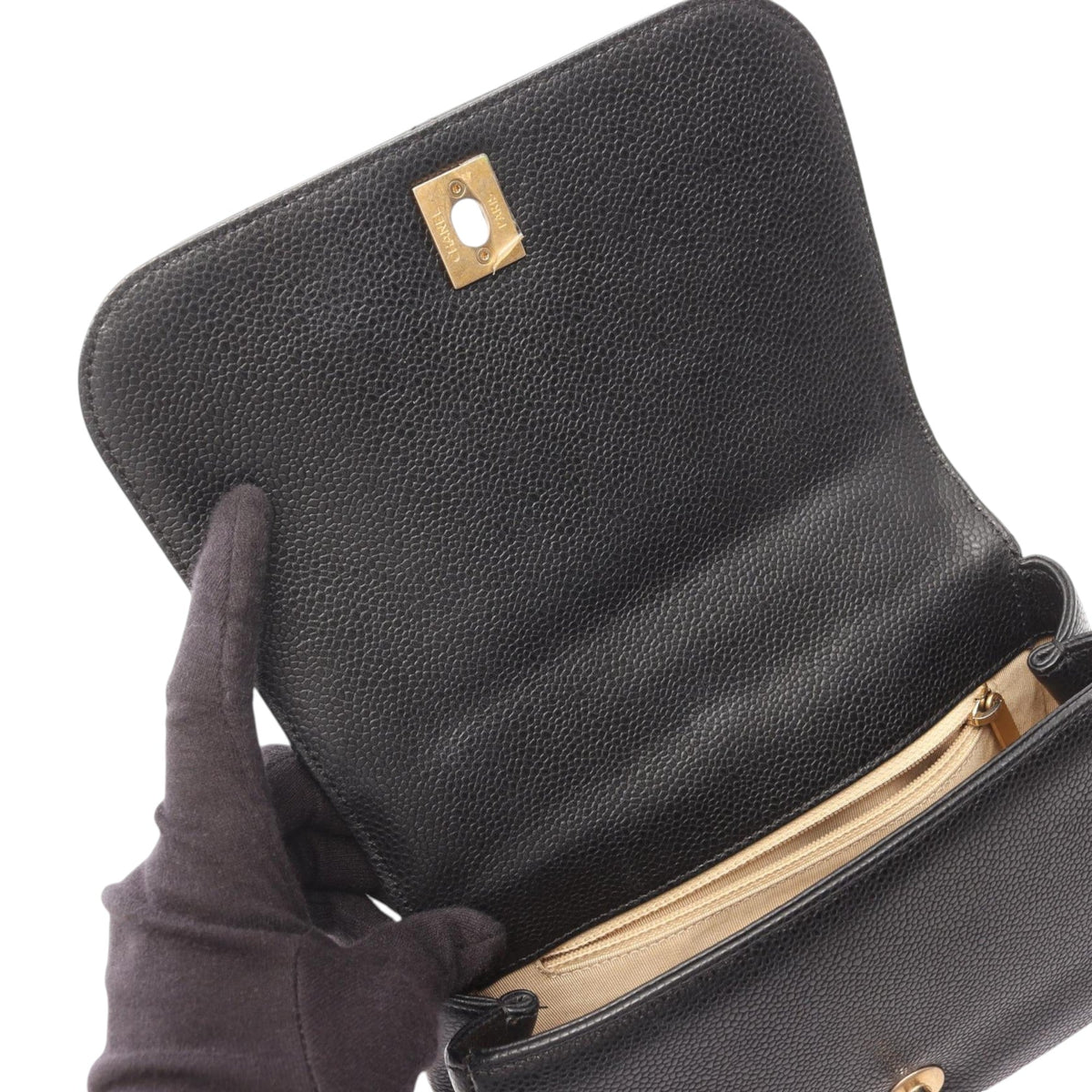 Chanel Mini Quilted Caviar Carry Around Flap