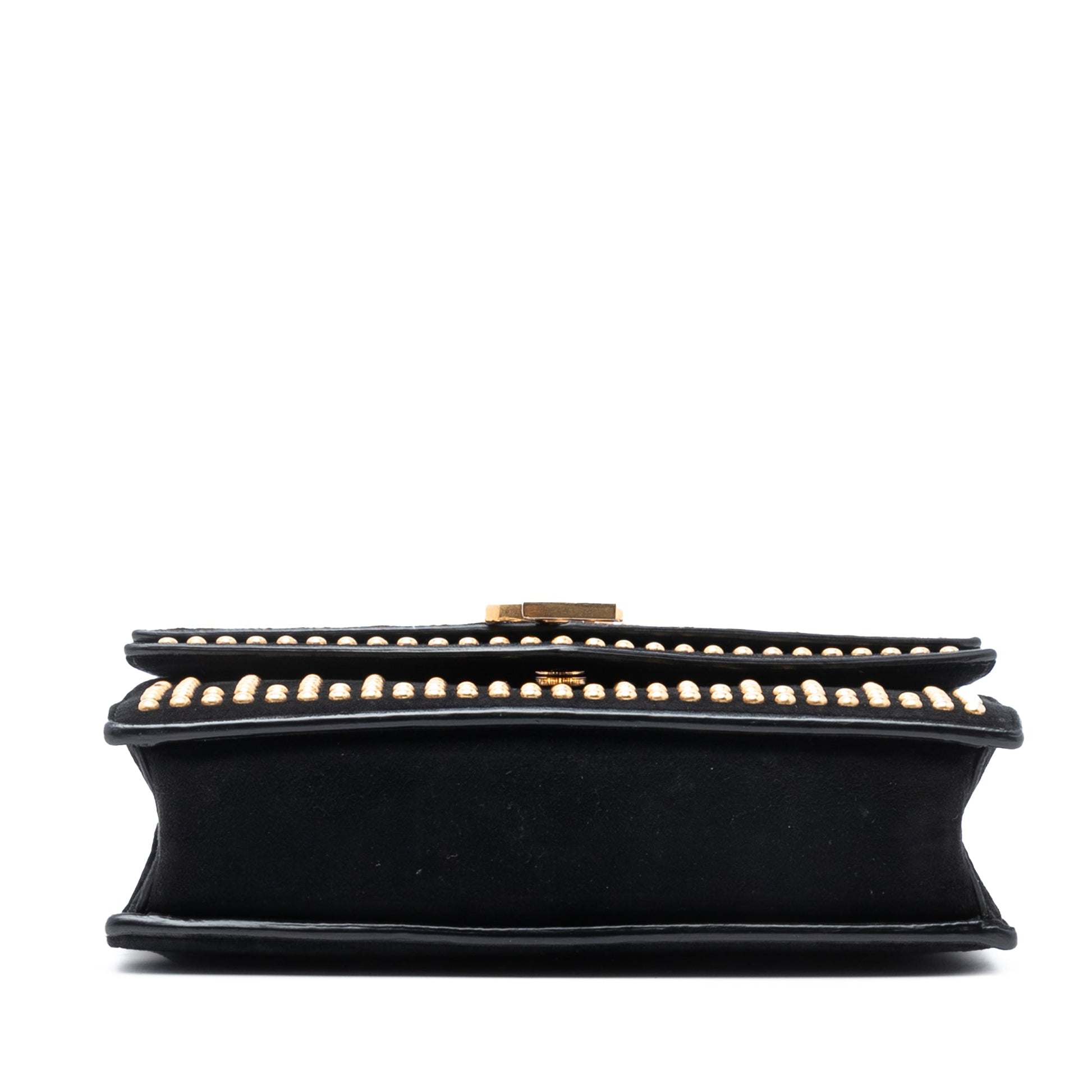 Saint Laurent Medium Studded Suede Monogram Sulpice Crossbody